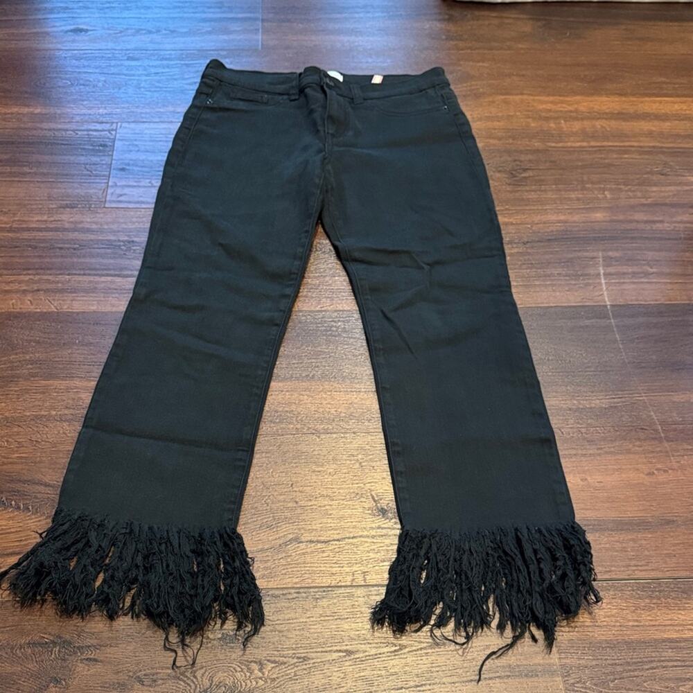 Sneak Peek Black Fringed straight leg Jeans, very soft.